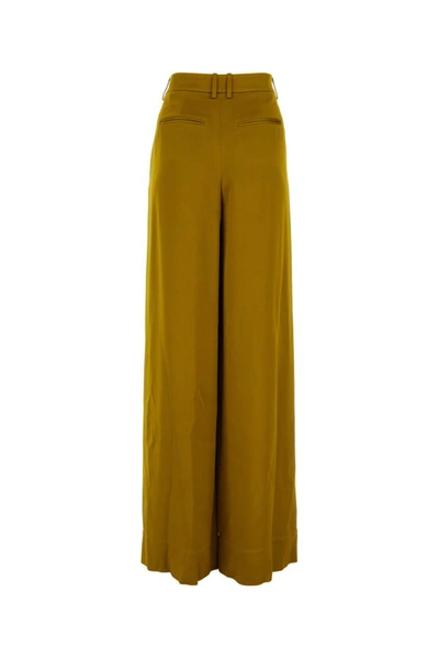 Shop Saint Laurent Woman Ochre Satin Wide-leg Pant In Yellow