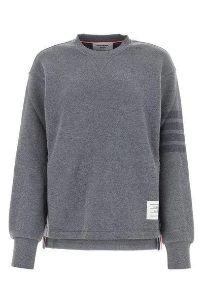 Shop Thom Browne Woman Grey Wool Sweatshirt In Gray
