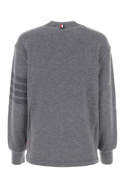 Shop Thom Browne Woman Grey Wool Sweatshirt In Gray
