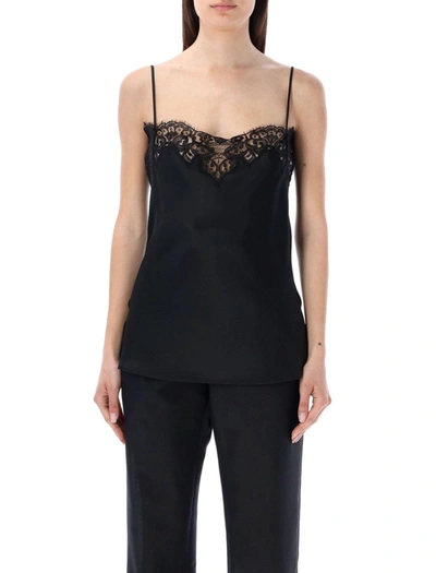 Shop Stella Mccartney Lace Detailed Sleeveless Top In Black