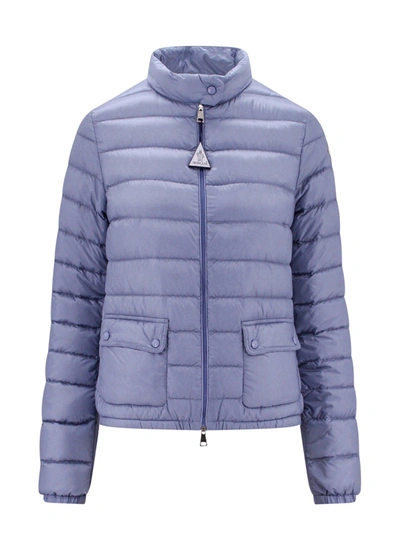 Shop Moncler Zipped Puffer Jacket In Blue