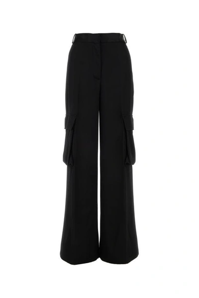 Shop Versace Woman Black Satin Cargo Pant