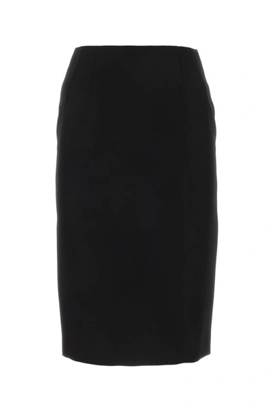 Shop Versace Woman Black Wool Skirt