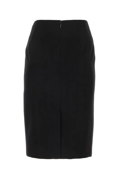 Shop Versace Woman Black Wool Skirt