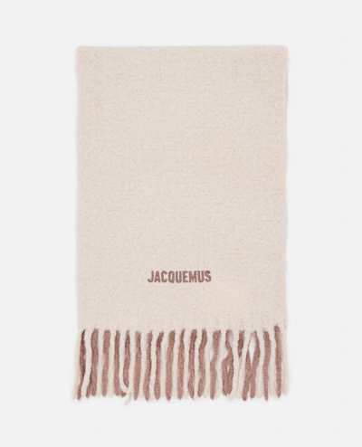 Shop Jacquemus L'echarpe Moisson Alpaca Fringe Scarf In Multicolor