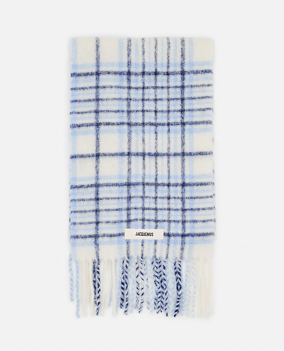 Shop Jacquemus L'echarpe Carro Mohair And Wool Scarf In Sky Blue