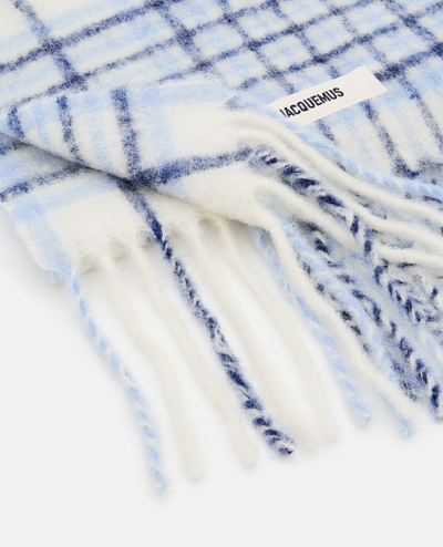 Shop Jacquemus L'echarpe Carro Mohair And Wool Scarf In Sky Blue