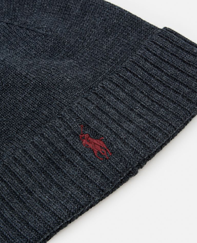 Shop Polo Ralph Lauren Merino Wool Hat In Grey