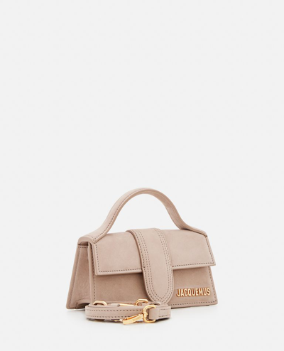 Shop Jacquemus Le Bambino Suede Top Handle Bag In Beige