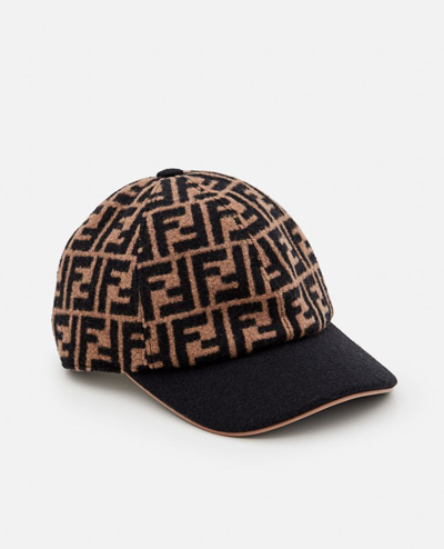 Shop Fendi Ff Baseball Hat In Brown