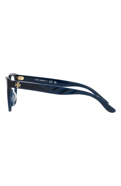 Tory Burch 53mm Rectangular Optical Glasses In Navy
