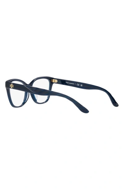 Tory Burch 53mm Rectangular Optical Glasses In Navy