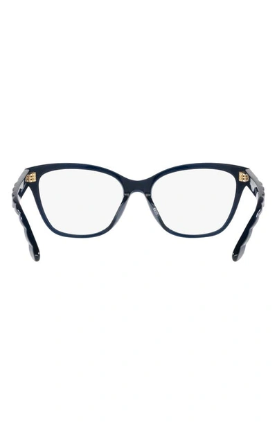 Tory Burch 53mm Rectangular Optical Glasses In Navy