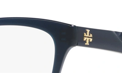 Tory Burch 53mm Rectangular Optical Glasses In Navy