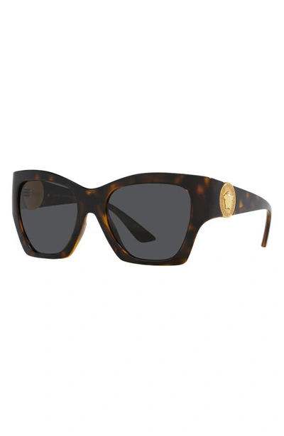 Shop Versace 55mm Square Sunglasses In Havana