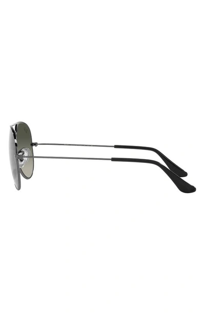 Ray Ban Small Original 55mm Aviator Sunglasses In Grey Flash