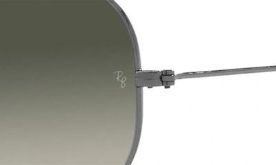 Ray Ban Small Original 55mm Aviator Sunglasses In Grey Flash