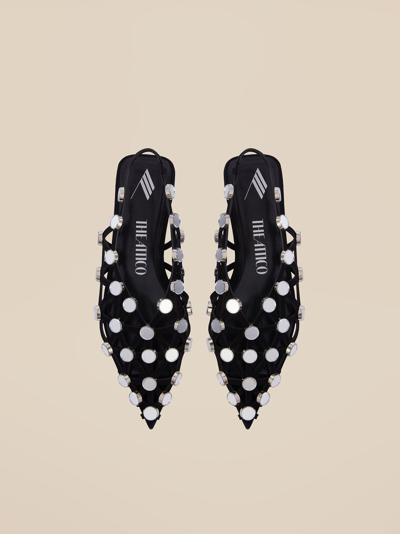 Attico Grid Ballerina In Black
