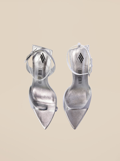 Shop Attico ''gg'' Sandal Mismatched Silver