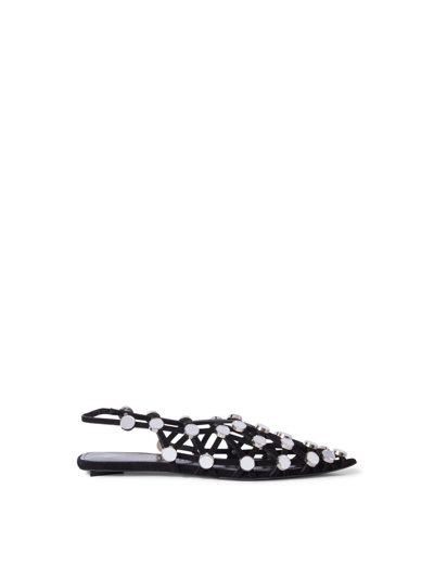 Shop Attico 'grid' Ballerina In Black