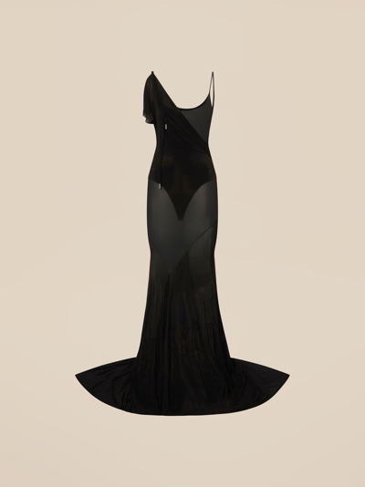 Shop Attico Black Long Dress