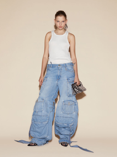 Attico Sky Blue Long Pants In Sky Blue