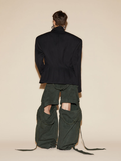 Attico Fern Low-rise Cargo Pants In Ivy Green