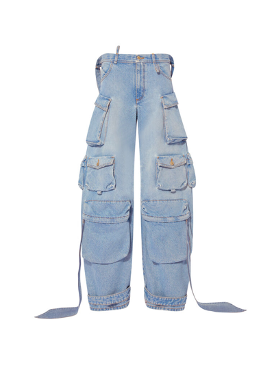 Shop Attico Sky Blue Long Pants