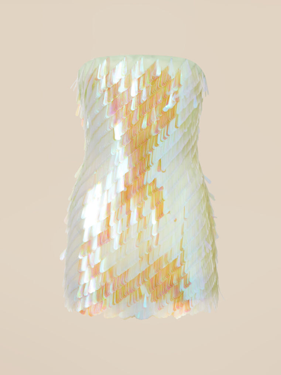 Shop Attico The  Dresses Gend - Opalescent Mini Dress Opalescent Main Fabric: 100% Silk, Lining (embroider
