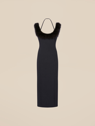 Attico Black Midi Dress In Black