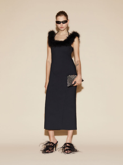 Attico Black Midi Dress In Black