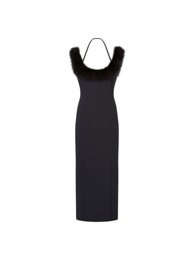 Attico Black Midi Dress In Black