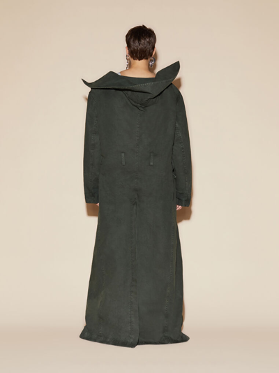 Attico Large-collar Button-fastening Coat In Ivy Green