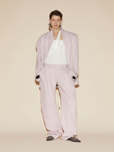 Shop Attico The  Outerwear Gend - Pale Pink Blazer Pale Pink Main Fabric: 44% Virgin Wool 56% Polyamide, L