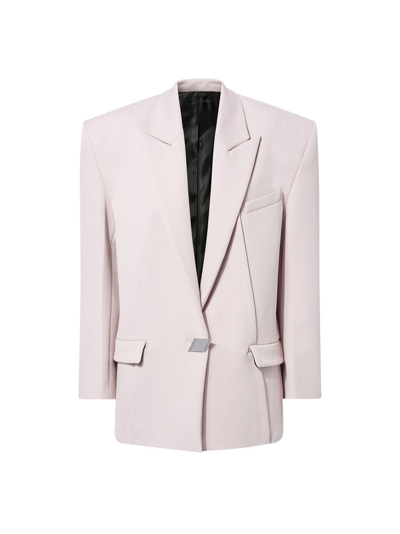 Attico Woman Pink Blazers In Pale Pink