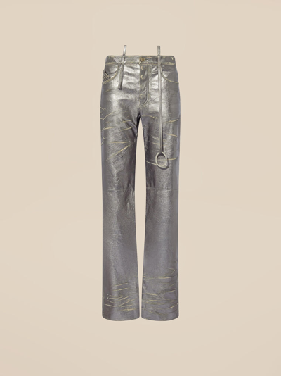 Shop Attico Silver Long Pants