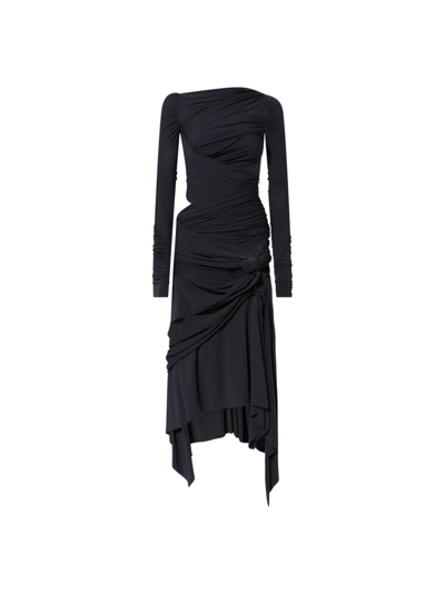Shop Attico Black Midi Dress