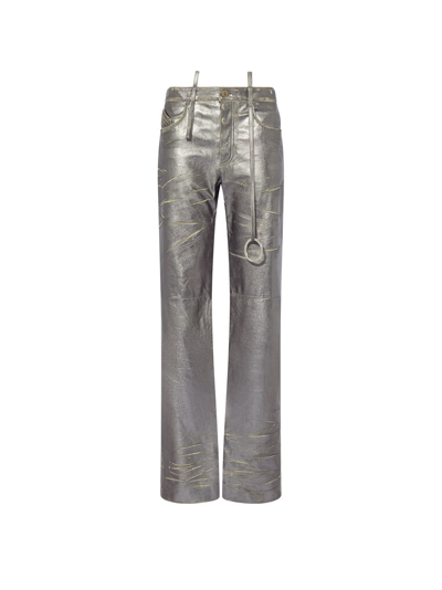 Shop Attico Silver Long Pants