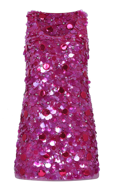 Shop Des_phemmes Sequined Mini Dress In Fuchsia