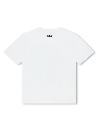 Shop Hugo Boss X Batman T-shirt Bianca In Jersey Di Cotone Bambino In Bianco