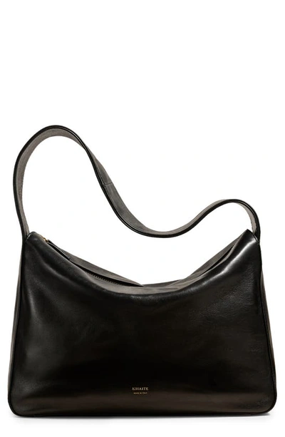 Shop Khaite Elena Leather Shoulder Bag In Black