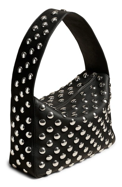 Shop Khaite Elena Stud Detail Shoulder Bag In Black