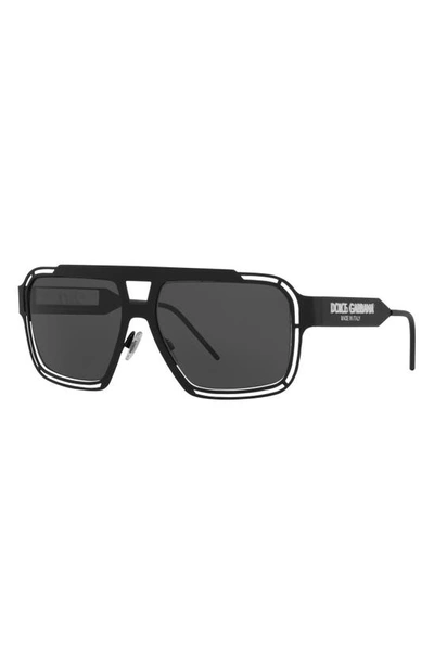 Shop Dolce & Gabbana Emporio Armani 61mm Aviator Sunglasses In Matte Black