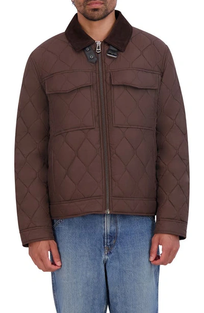 Shop Cole Haan Diamond Quilted Jacket In Wren