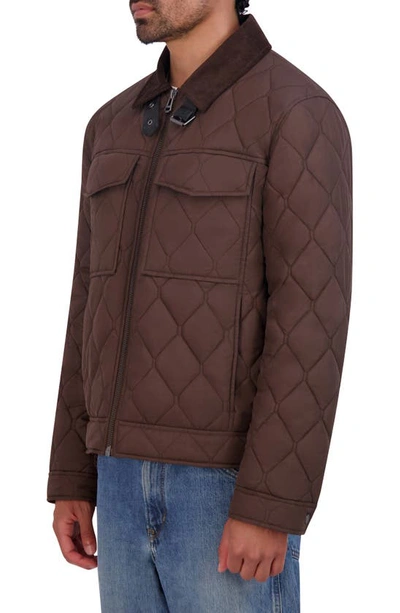 Shop Cole Haan Diamond Quilted Jacket In Wren