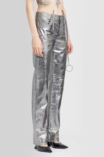 Shop Attico Woman Silver Trousers