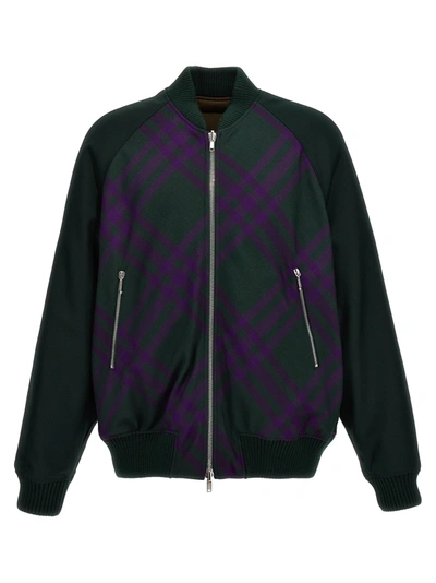 Shop Burberry Check Reversible Bomber Jacket In Multicolor