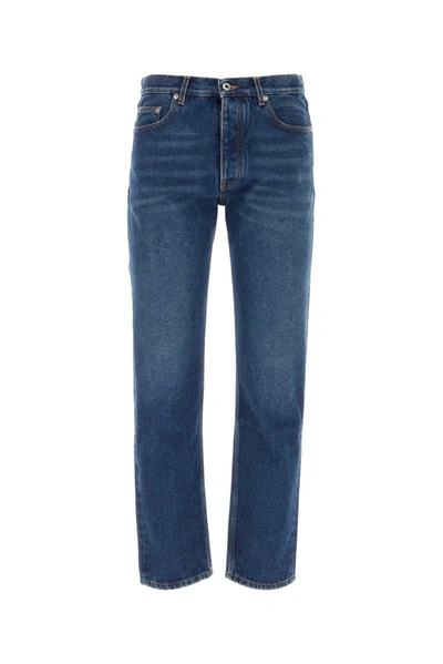 Shop Off-white Logo Patch Straight Leg Jeans In Blue