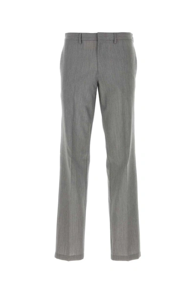 Shop Prada Mid-rise Triangle-logo Tailored Trousers In Default Title