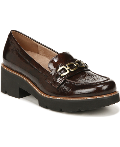 Shop Naturalizer Diedre Lug Sole Loafers In Cinnamon Brown Patent Leather